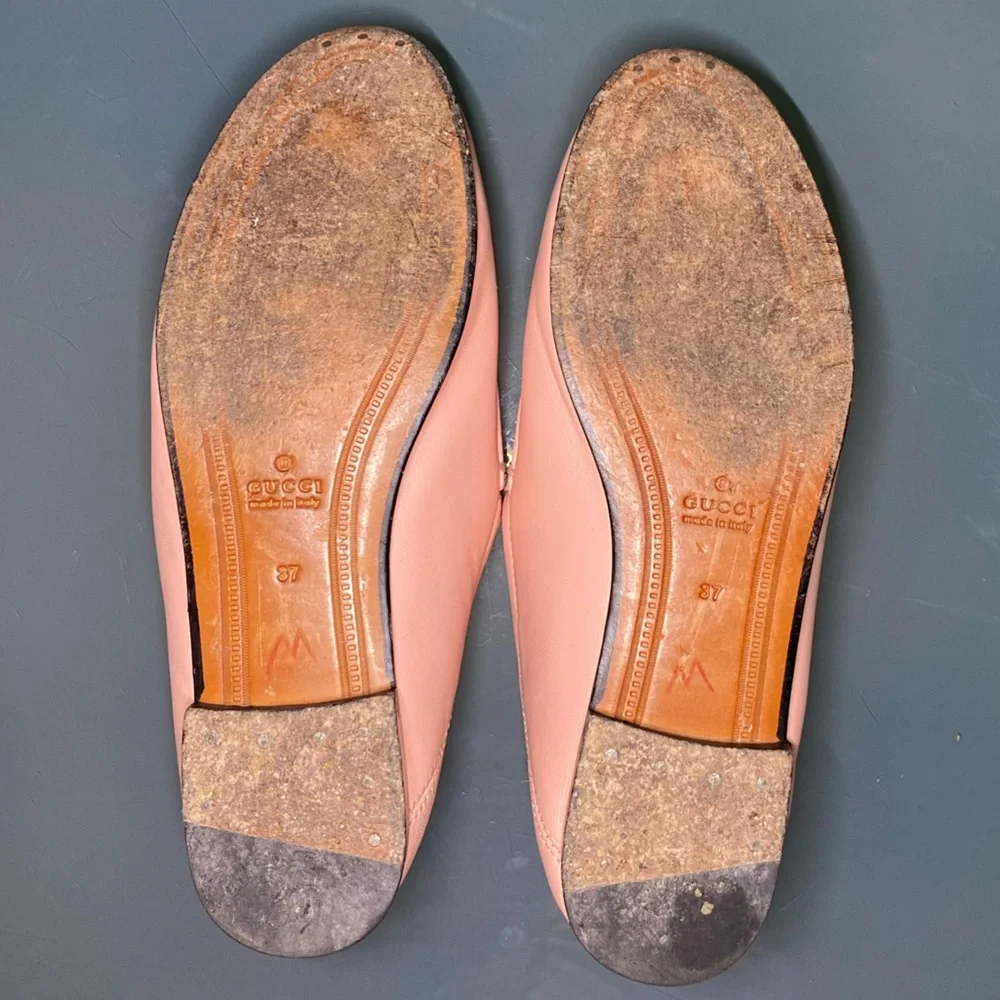 Gucci convertible Pink Brixton Leather loafers Size 37 - Picture 7 of 9